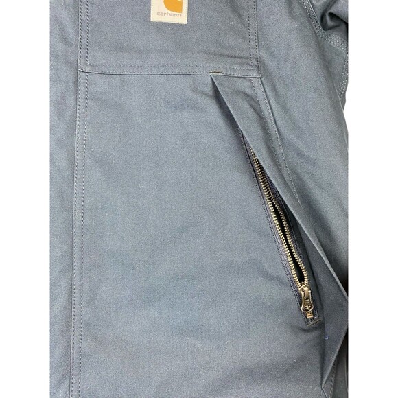 Carhartt Mens Quick Duck Jefferson Traditional Jacket Coat Navy Quilt Lined Sz L - Picture 11 of 16